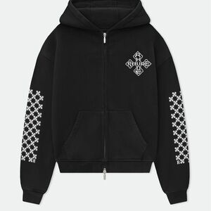 Men Black Hoodie with Graphic Design